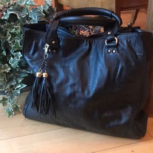 Black Tote with Cheetah Print lining